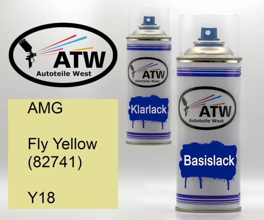 AMG, Fly Yellow (82741), Y18: 400ml Sprühdose + 400ml Klarlack - Set, von ATW Autoteile West.